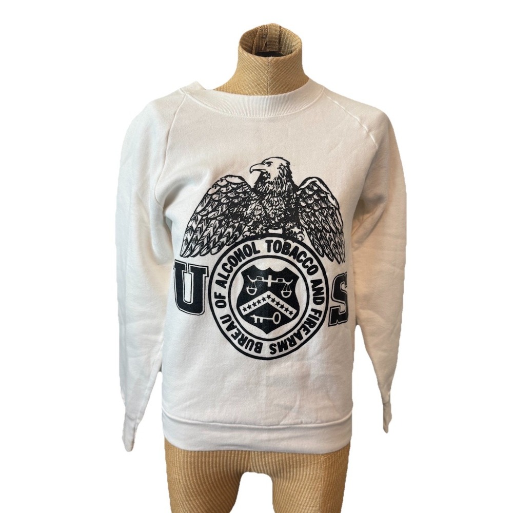 Vintage Hanes Crewneck ATF US Government Made In USA Feds Eagle‎ Patriotic Small